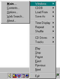 CDmax Pop-up Menu in Sys Tray