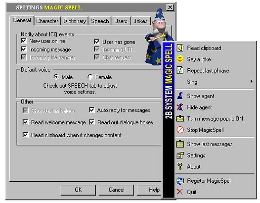 MagicSpell Menu /Settings
