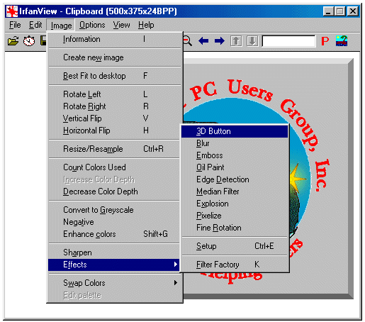 IrfanView 3D Button example