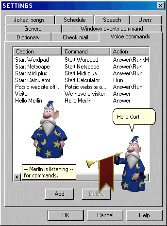 Voice Commands Tab