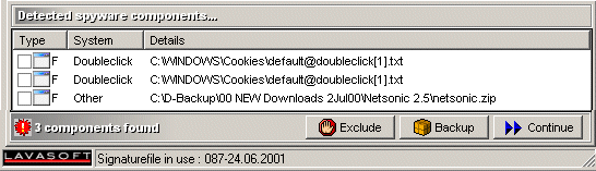 Ad-aware Spyware Detection Screen
