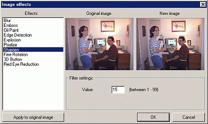 IrfanView Image Effects screen