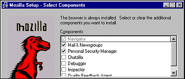 Mozilla Setup Screen