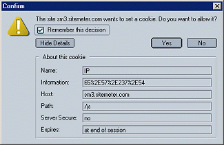 Cookie Request When Using Mozilla