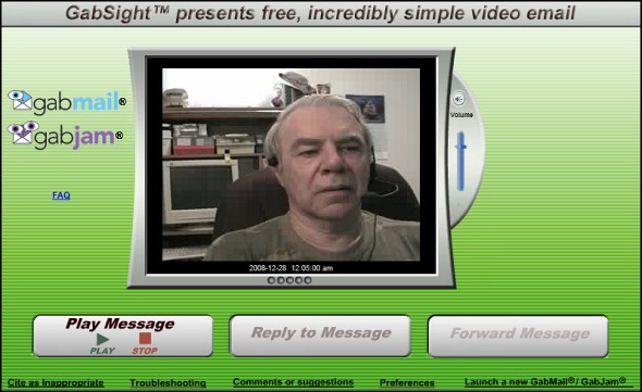 FreeGabMail using Camcorder